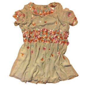 ASOS Asos Baby Blue Sequin Floral Dress Size 22 NWOT